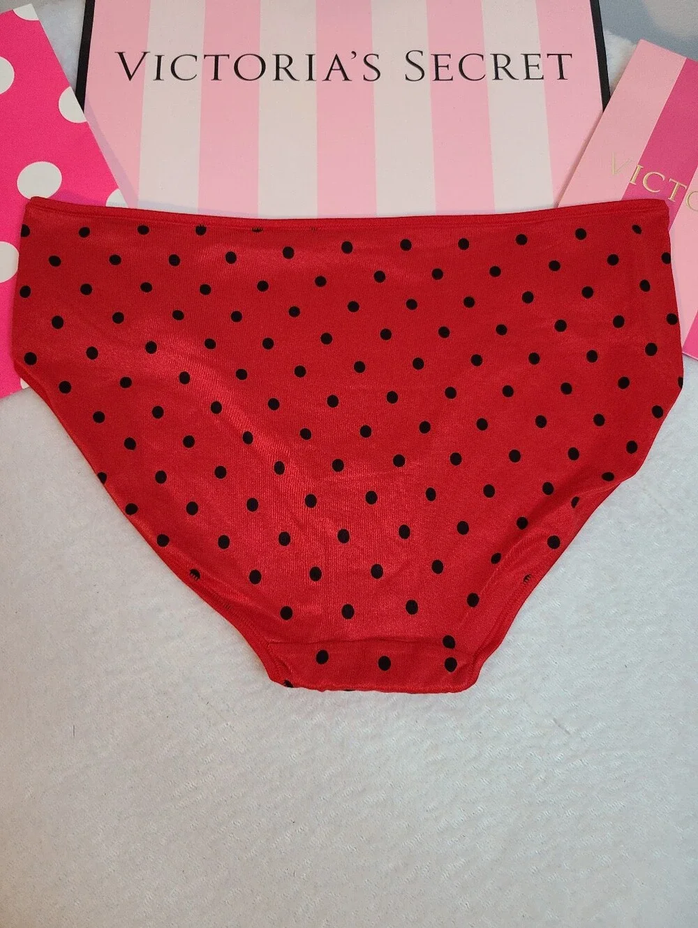 Y2K Victoria's Secret Fabulous Satin Classic Hiphugger Panty Size Lg Dots